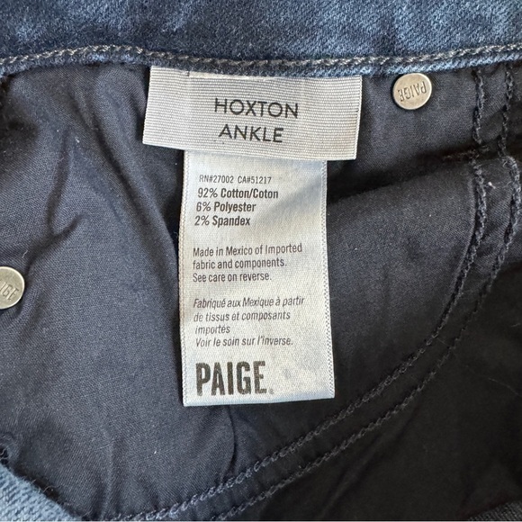 Paige Hoxton Ankle Telluride Dark Wash Blue Womens Size 28 Denim Mid Rise - Picture 14 of 15